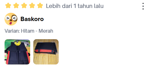 Testimoni pembeli Rompi Motor Lipat dengan penilaian positif kualitas bahan kuat dan awet