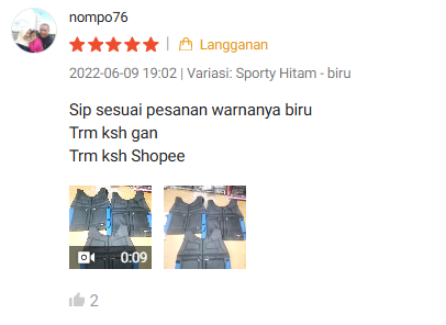Testimono Customer dari Shopee